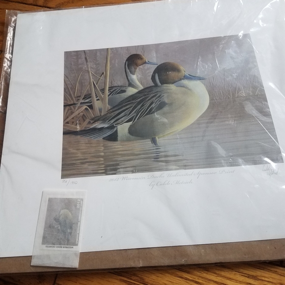 2012 Wisconsin Ducks Unlimited Sponsor signed & numbered Print with stamp - Picture 7 of 7